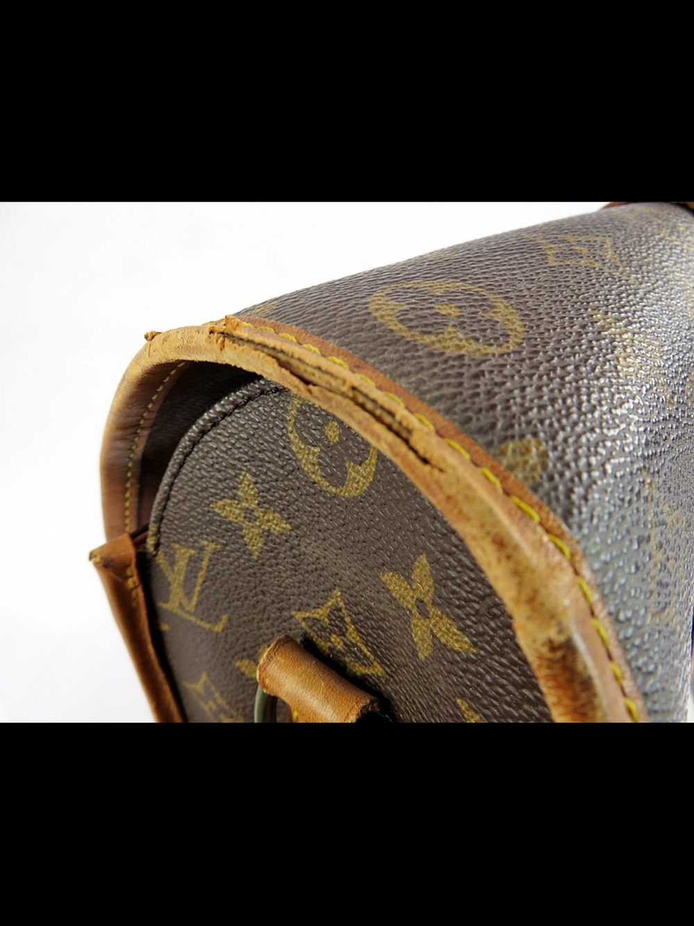 Louis Vuitton Monogram Crossbody Bag in Brown & Tan Leather Trim - Picture 12 of 16